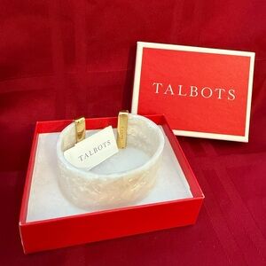 NWT Talbots Ivory and Gold Bangle